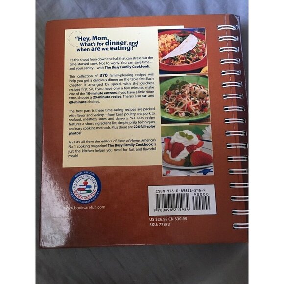 Taste of Home The Busy Family Cookbook Spiral Recipes Weeknight Dinners Photos - Picture 3 of 3